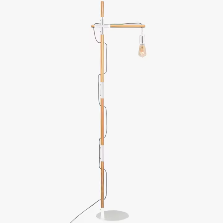 Barcelona LED Lámpara de pie madera y aluminio "Natural Wood" - 1
