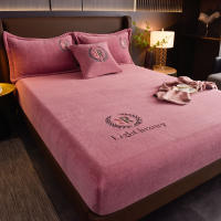 Sábana Elástica De Peluche Suave Protección De Matraces De Velours Sábana Plancha Estilo Sencillo Color Sólido 100% Poliéster - details 11