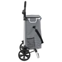 Carro de Compras vidaXL con Ruedas y Mango Ajustable Gris 40 L - details 3