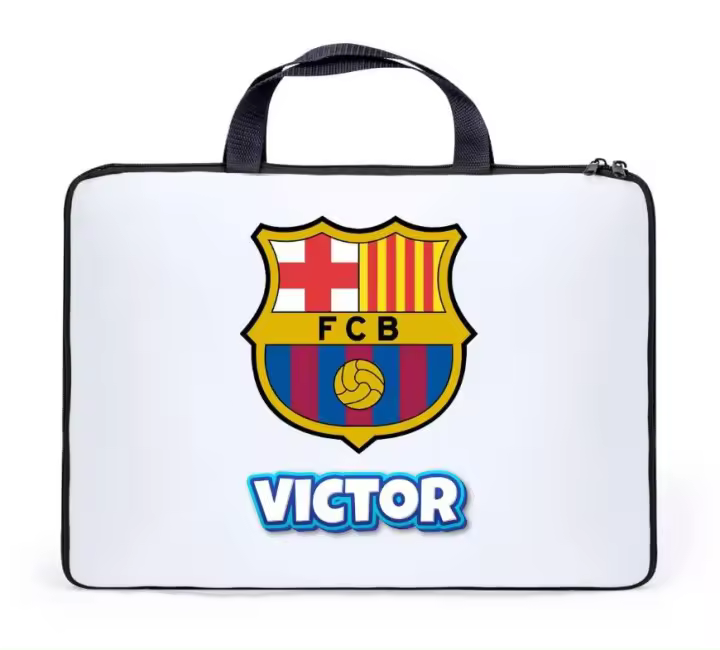 Funda ordenador portátil - Real Madrid + nombre - FCB + nombre -  Dejar nota con el nombre - Medidas15" 41x30 cm - 1