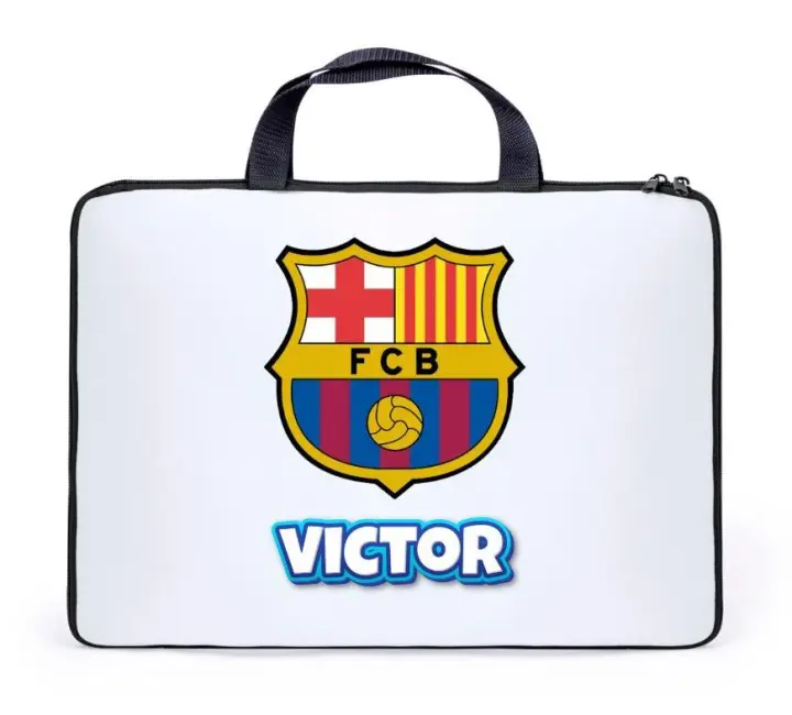 Funda ordenador portátil - Real Madrid + nombre - FCB + nombre -  Dejar nota con el nombre - Medidas15" 41x30 cm - 1