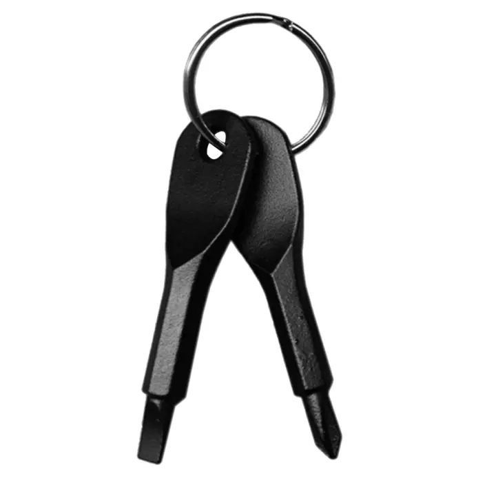 2pcs Herramientas De Reparación Multifuncionales En Forma De Llave Con Bolsillos Portátiles EDC Para Exteriores Phillips Slotted Destornillador De Cadena De Hierro Fundido - 1