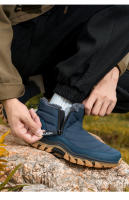 Botas De Invierno Calientes Para Hombres Botas De Nieve Antideslizantes Transpirables De Senderismo Botas De Algodón Desnudas - details 13