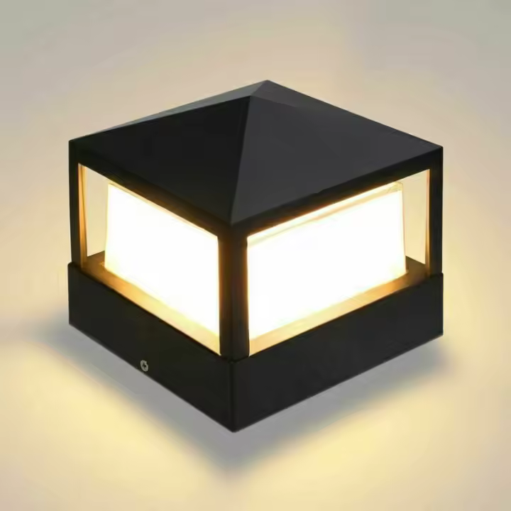 Lámpara de poste Lámpara de puerta de pilar Lámpara de columna de luz exterior Villa IP65 Impermeable Aluminio Jardín Paisaje Césped Puerta Valla Luz de entrada, Blanco cálido - 1