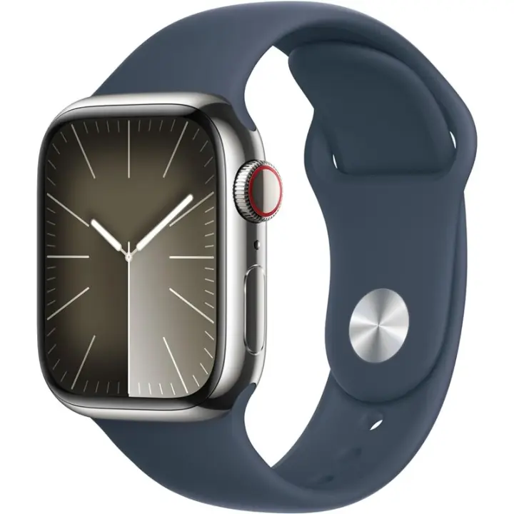 Apple Watch Series 9 GPS Celular 41 mm Ca Correa deportiva de acero inoxidable Storm Blue M/L - 1