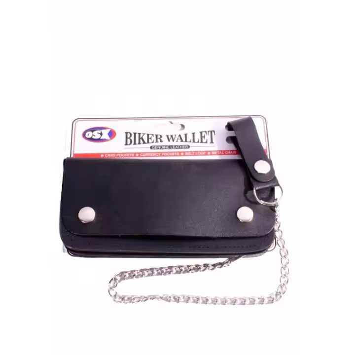 Cartera Moto PIEL Grande Con Cadena OSX AC28 - Motorista - Biker - 1