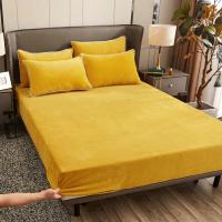Sábana Ajustable De Velours Suave Y Elástica Protección De Matrícula De Cama Para Invierno Mantener Caliente Sábana De Cama De Poliéster 300TC - details 8