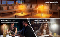 Lámpara De Mesa LED Táctil Recargable Luz Nocturna Para Escritorio Decoración De Habitación Restaurante Hotel Bar Lámpara De Lectura Sin Cable - details 11