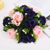 Bola De Flores Artificiales 1PC Base De Plástico Verde Tela De Seda Para Centros De Mesa De Bodas Decoraciones De Fiesta - details 14
