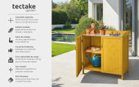 Tectake - Armario de jardín de madera VITA, Con superficie de trabajo galvanizada, Bandas de protección por 3 lados, Superficie amplia para trasplantar sus macetas o preparar la carne para la barbacoa, Con estante  98 x 48 x 95 cm - details 0