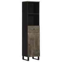 vidaXL Mueble de baño de madera maciza de mango negro 38x33x160 cm - details 0