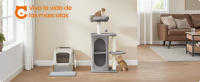 Feandrea Árbol para Gatos con 2 Cuevas, Rascador, para Casas con Varios Gatos, Gatitos, Gris Claro/Beige Arena - details 0