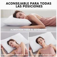 Almohada EasySpeed de Aloe Vera 70/ 80 / 90 cm, Fibra Sintética Esterilizada, Transpirable, Lavable y de Firmeza Media, Ideal para Todas las Posturas, Forma Ergonómica, Color Blanco - details 5