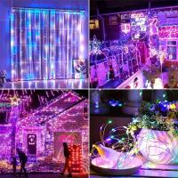 1Pack De Luces De Cadena Solar Con 50/100 LED Para Exteriores Impermeables Con 8 Modos Luz De Navidad Para Árbol Bodas Y Fiestas Decorativas - details 7