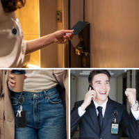 Porta Tarjetas De Identificación Con Ventana Clara Protector De Tarjeta De Plástico Negro Para Escuela Tarjetas De Crédito Y Claves - details 5