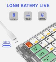 Teclado Y Ratón Plegables Bluetooth 5.1 Modos Doble Transparente Recargable Portátil Para Viajes Compatible Con Laptop - details 4