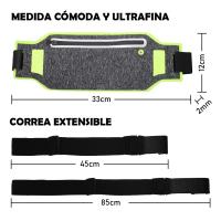 Riñonera Running Deportiva Impermeable, Bolsa Cintura Reflectante Deporte, Cinturón para Correr Ajustable con Tiras 33*12cm, Mujer Hombre Cinturón Entrenamiento Ligera, Porta Movil Running - details 3