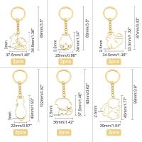 12Pcs Encantos De Animal Con Llavero Marco De Aleación Hueco De Resina Surtido De 6 Estilos Colores Duraderos - details 1