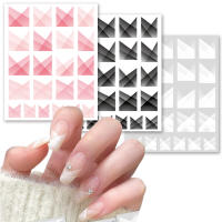 3Pcs Pegatinas De Uñas Estilo Francés Gradient Ombre Con Adhesivo Decoraciones De Manicura Fácil Aplicación PVC Rosa Blanco Negro 9*7cm - details 1