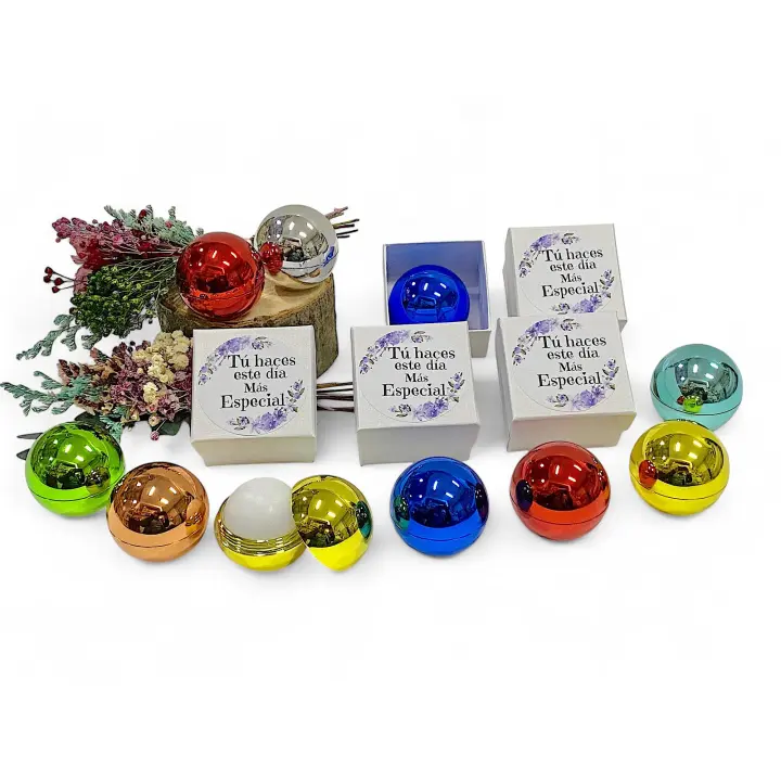 Pack de 10 bálsamos de labios en caja de regalo con mensaje para detalles de invitadas de boda comuniones bautizos cumpleaños aniversarios - 1