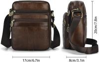 Bandoleras Hombre Cuero,Bolso Bandolera de Cuero Authentica, Bolsas de Mensajero de Negocios Vintage,Bolso de Mano - details 1