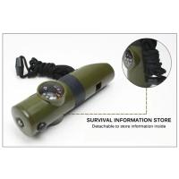 Silbato De Supervivencia Jungle 7 En 1 Con Compas Espejo Linterna Magnificador Luz LED Y Termómetro Herramienta De Almacenamiento Para Senderismo - details 3
