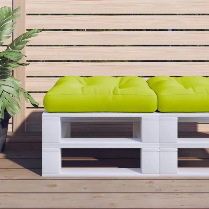 vidaXL Cojín para palés tela estampado de hojas 50x50x12 cm en color Diseño de hojas/Tuquesa/Crema y más | acolchados duraderos para sofás de jardín terraza exterior - 1