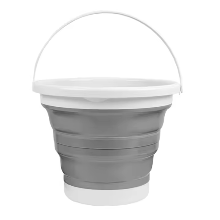 Cubo plegable de silicona, 10 l (2,6 galones), cubo de limpieza de plástico portátil y plegable, cubo para uso doméstico y exterior - 1