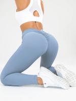 Pantalones De Yoga V-Forma Alta Rebound Levantamiento De Caderas Pleated Sudaderas Entrenamiento Correr Fitness Leggings De Yoga Para Mujer Cintura Elástica Material Poliéster Sin Bolsillos Transpirables Y Cómodos - details 16