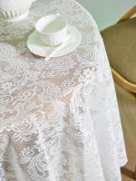 Mantel Redondo De Encaje Blanco De 70 Pulgadas Para Boda Y Fiesta De Matrimonio Decoración De Mesa Al Aire Libre Terraza De Hotel - details 4