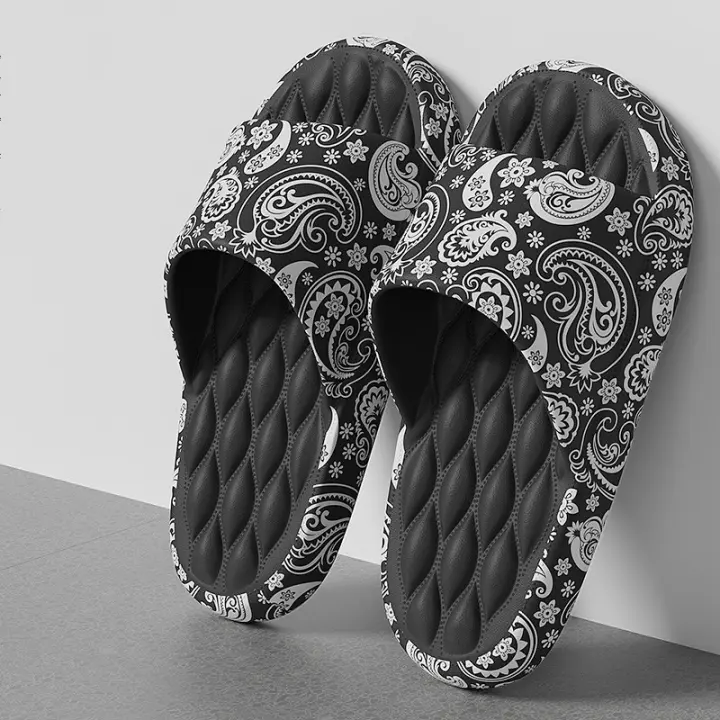 Zapatillas De Hombre De Talla Grande 48 Graffiti Con Suela EVA Para Interior Y Playa Sandalias Planas Con Diseño De Dibujos Animados - 1
