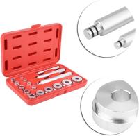 Juego de herramientas de cojinete de rueda, 17PCs herramienta de extractor de cojinete de rueda herramienta de cojinete de aluminio, plata, 25x17x5cm - details 2