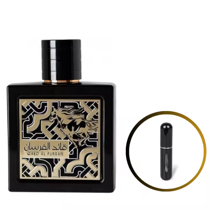 Perfume QAED AL FURSAN Lattafa 100ml +ATOMIZADOR 5ml Recargable GRATIS! UNISEX Perfume Árabe Original De Dubai Emiratos Árabes, oriental - 1