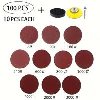 Kit De Discos De Arena De 2 Pulgadas 50-100pcs Para Taladro Herramientas Rotativas Con Placa De Apoyo Incluye Papel De Piedra De 60-2000 - details 10