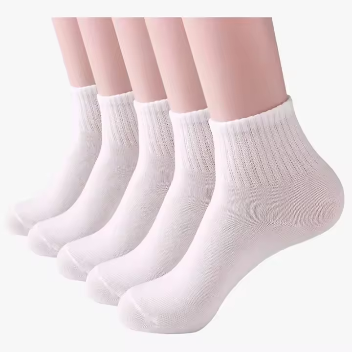 5 Pares De Calcetines Bajos Para Mujer Calcetines Deportivos Transpirables Y Suaves Para Verano Adecuados Para Caminar Correr Y Ejercicio - 1