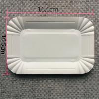 100Pcs Bandeja Rectangular Para Pastel De Papel Blanco Utensilios De Cena Desechables Tamaño 16*10.5 Cm Material Plástico - details 10