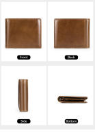 Cartera De Cuero Genuino Para Hombre WESTAL Con Bolsillo Para Monedas Y Tarjetas Tres Hojas Cierre De Cordón Casual - details 12