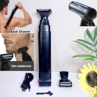 Afeitadora Eléctrica Para Espalda 2 En 1 Afeitadora De Pelo Facial Recargable Con Mango Plegable Para Hombres Groomer De Cuerpo - details 2