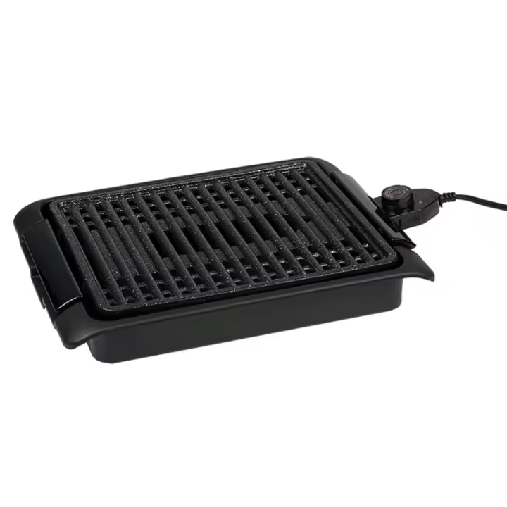 Houseware Bn-3673 Grill Eléctrico Sin Humos 1250w Bn-3673 Parrilla De Aluminio Antiadherente. Superficie 25,5 X 30,5 Cm. - 1