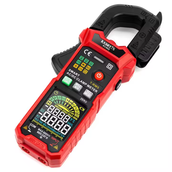Pinza Digital Inteligente KAIWEETS KC602, 6000 Cuentas True-RMS, Rango Automático, Corriente AC/DC, Función de Detección NCV, Pantalla Grande en Color HD, Función de Autocomprobación y Medición de Inrush, Modo Inteligente Mejorado - 1