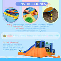 Outsunny Castillo Hinchable Infantil 7 en 1 Castillo Hinchable para Niños con Tobogán Piscina Muro de Escalada Inflador y Bolsa de Transporte 430x420x200 cm Multicolor - details 6