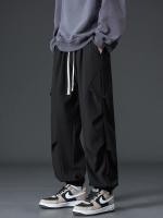 Pantalones De Fleece Para Hombre Invierno Calor Grueso Jogger Casuales Trousers Plush Tejido Tatting Estilo Safari Cierre Cordón - details 8