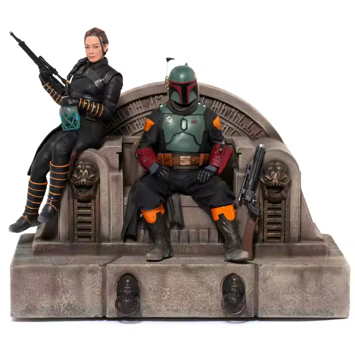Iron Studios Star Wars The Mandalorian Estatua 1/10 Deluxe Art Scale Boba Fett & Fennec on Throne 23 cm - 1