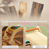 AIYAPLAY Triángulo de Escalada de Madera 5 en 1 Escalada para Niños de 18-48 Meses con Rampa Escalador de Arco para Deslizarse o Escalar 178x64,5x63 cm Multicolor - details 4