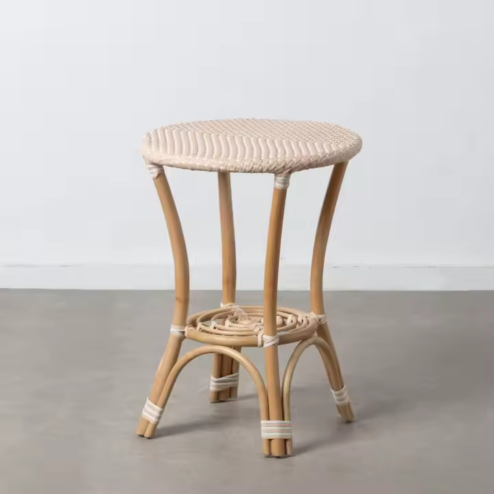 Mesa auxiliar 50 x 50 x 67 cm Natural Beige Ratán - 1