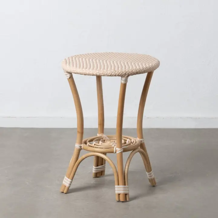 Mesa auxiliar 50 x 50 x 67 cm Natural Beige Ratán - 1