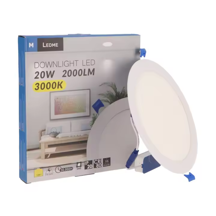 Ledme Downlight Panel LED Circular Serie Slim 20 Wattios - Disponible en 3 tonos de luz - 1