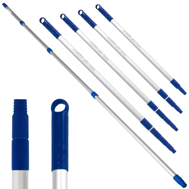 PAMEX Palo extensible Multiuso Alargador Extensible 3,4 y 5 Metros. Mango Extensible Telescópico Profesional Aluminio. Mango Extensible con Rosca. Resistente a la corrosión y el Desgaste - 1