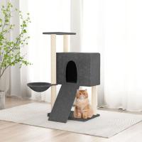 vidaXL Rascador para gatos con postes de sisal 96 cm torre para gatos Color Crema,  Gris claro,  Gris oscuro y mas - details 2