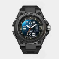 Reloj De Pulsera Digital Y Analógico Para Hombres De Lujo Y Estudiantes Jóvenes Resistente Al Agua Con Luz Nocturna Y Movimiento Doble De Acero Y Aleación - details 6
